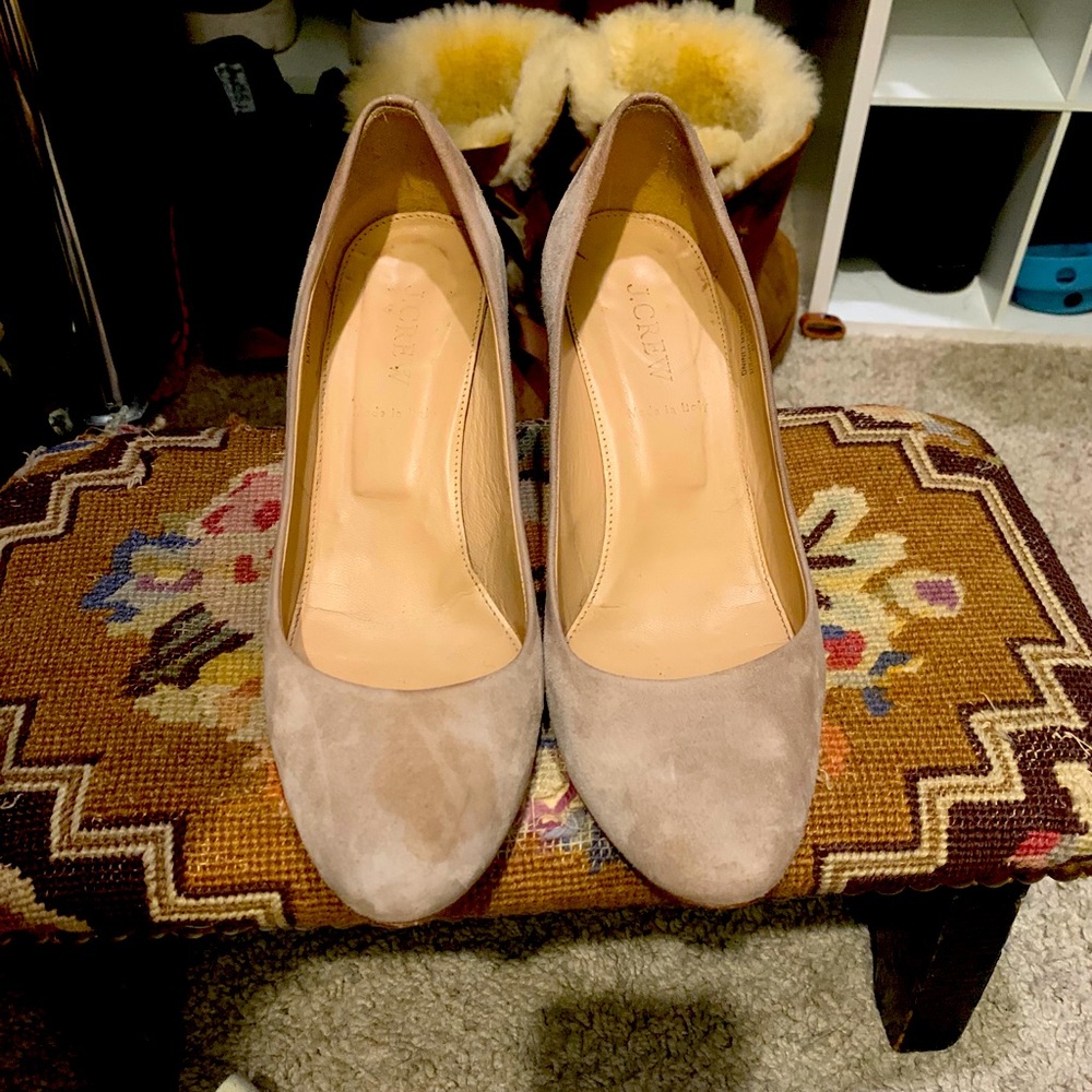 J crew made in Italy suede wedges